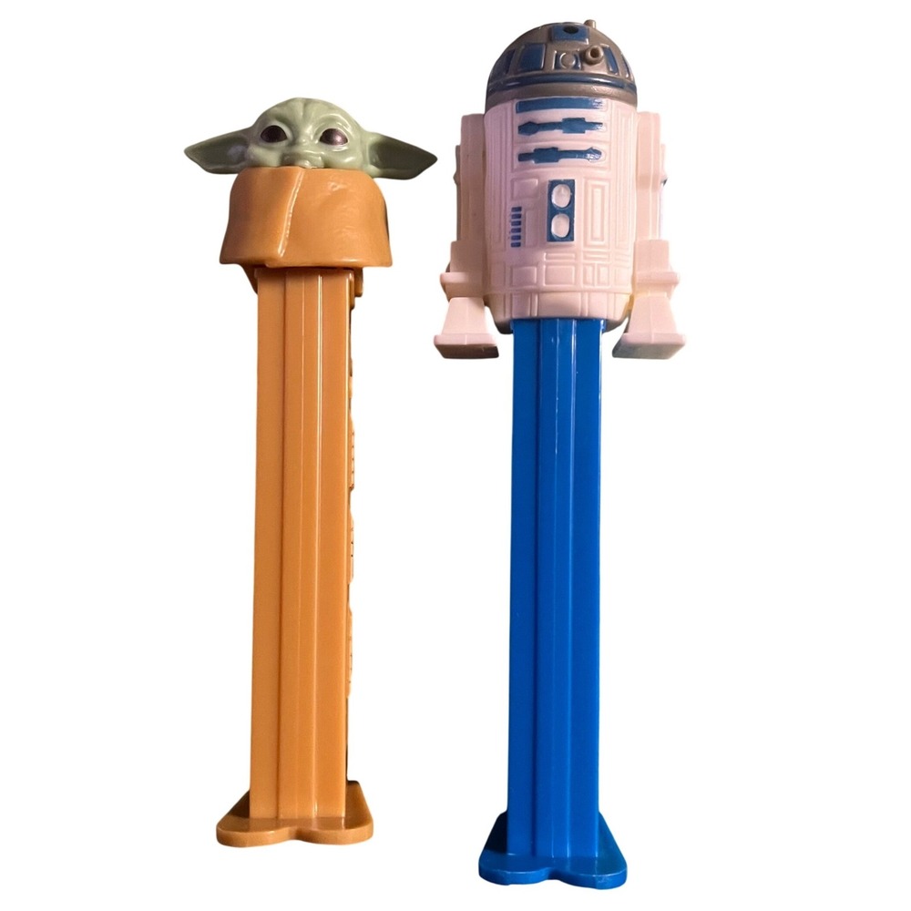 Star Wars PEZ Dispenser Lot Grogu Baby Yoda R2-D2‎ Blue Tan Set
